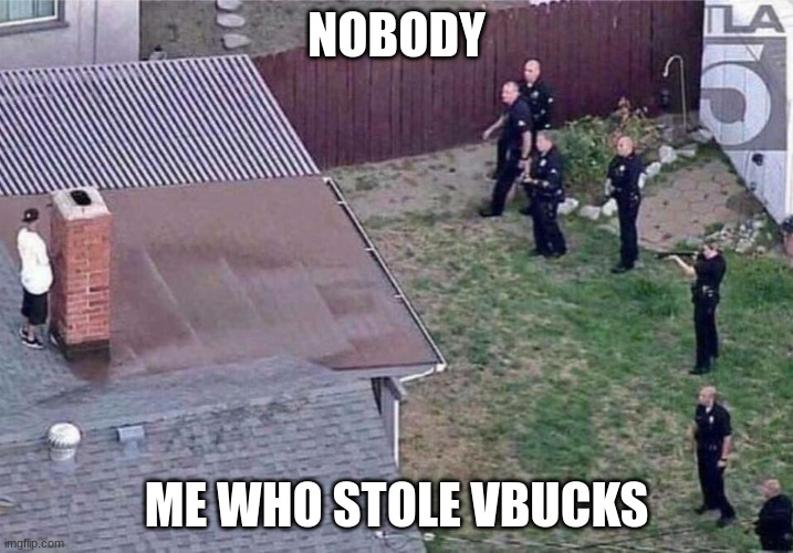 Fortnite meme | NOBODY; ME WHO STOLE VBUCKS | image tagged in fortnite meme | made w/ Imgflip meme maker
