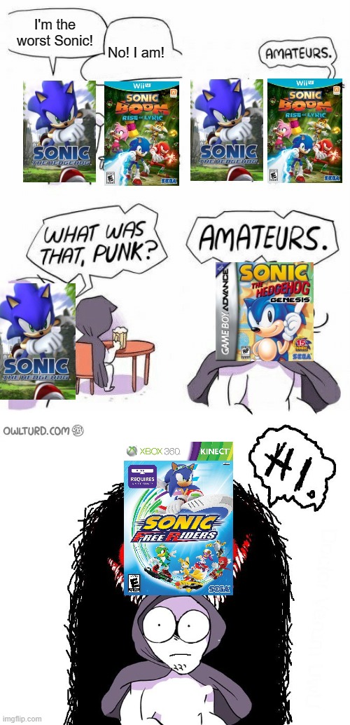 image tagged in amateurs,amateurs 3 0,sonic the hedgehog | made w/ Imgflip meme maker