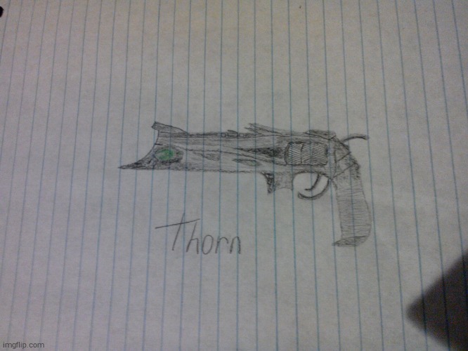 Thorn from Destiny 2, also my ocs weapon. I don't think I'm ready for a full character drawing yet. | made w/ Imgflip meme maker