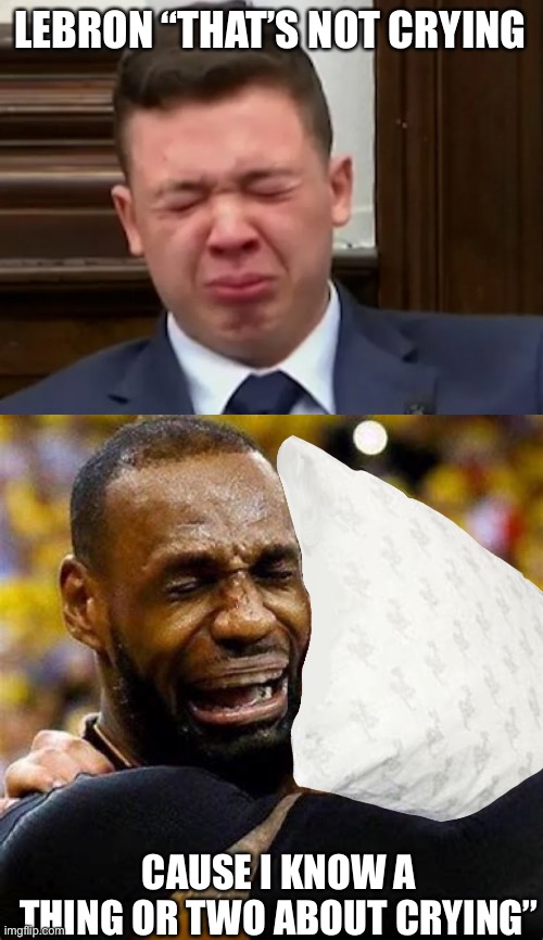 My Pillow | LEBRON “THAT’S NOT CRYING; CAUSE I KNOW A THING OR TWO ABOUT CRYING” | image tagged in funny,lebron james | made w/ Imgflip meme maker