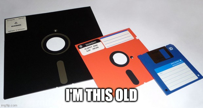 floppy | I'M THIS OLD | image tagged in floppy | made w/ Imgflip meme maker