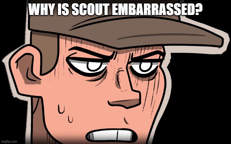 Embarrassed Scout | WHY IS SCOUT EMBARRASSED? | image tagged in embarrassed scout | made w/ Imgflip meme maker