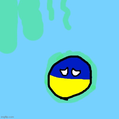 drawing of Ukraine i did | image tagged in countryballs | made w/ Imgflip meme maker