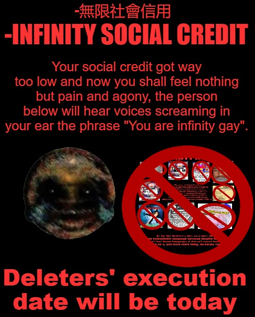 High Quality -Infinity Social Credit Blank Meme Template