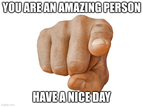 YOU ARE AN AMAZING PERSON; HAVE A NICE DAY | made w/ Imgflip meme maker