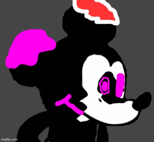 corrupted sad mouse | image tagged in suicide mouse fnf meme template | made w/ Imgflip meme maker