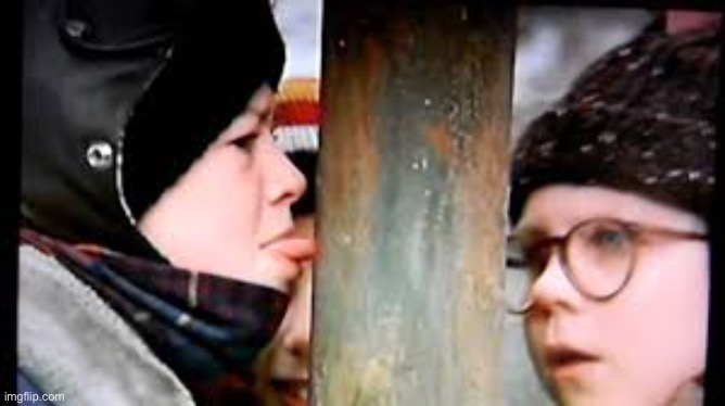 Christmas story licking pole | image tagged in christmas story licking pole | made w/ Imgflip meme maker