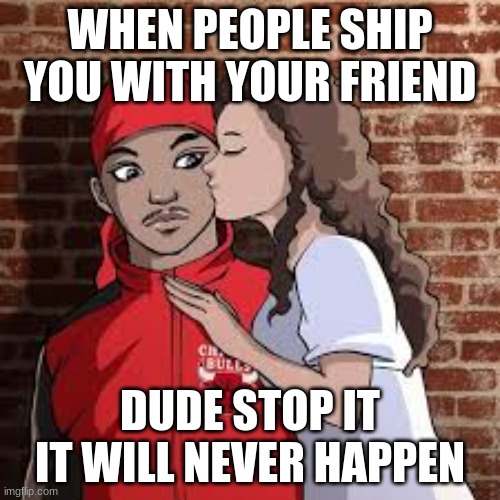 good friend problems | WHEN PEOPLE SHIP YOU WITH YOUR FRIEND; DUDE STOP IT IT WILL NEVER HAPPEN | image tagged in memes,one does not simply | made w/ Imgflip meme maker