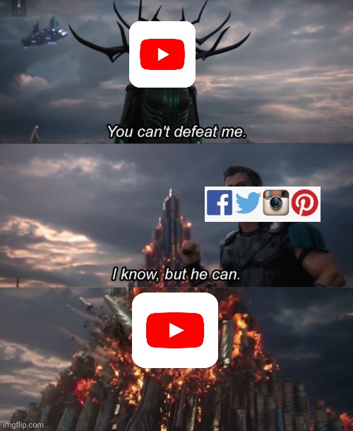 YouTube is evolving, just backwards | image tagged in you can't defeat me | made w/ Imgflip meme maker