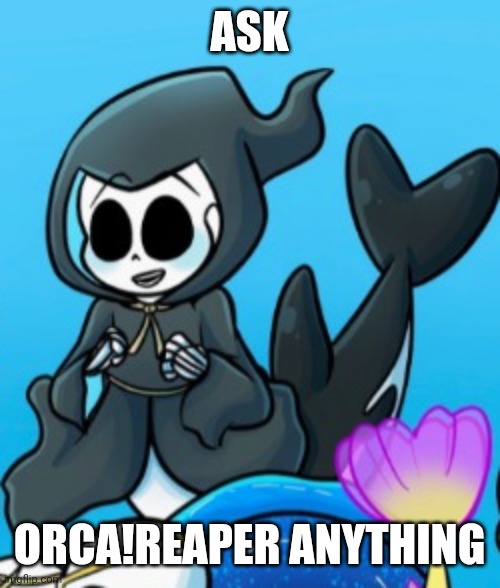 Ask Orca!Reaper Anything |  ASK; ORCA!REAPER ANYTHING | image tagged in smol,bean | made w/ Imgflip meme maker