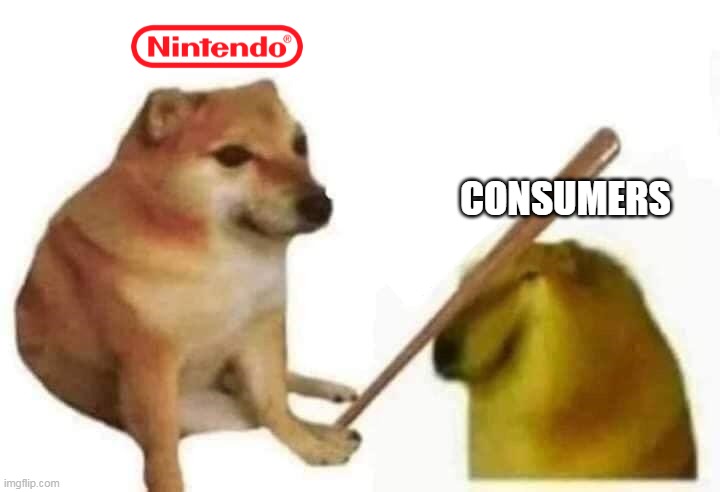 bonk | CONSUMERS | image tagged in doge bonk,nintendo,consumers | made w/ Imgflip meme maker