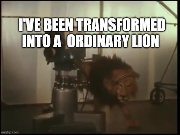 Andrew Taylor | I'VE BEEN TRANSFORMED INTO A  ORDINARY LION | image tagged in andrew the lion | made w/ Imgflip meme maker