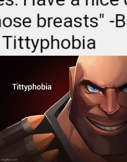 image tagged in tittyphobia | made w/ Imgflip meme maker