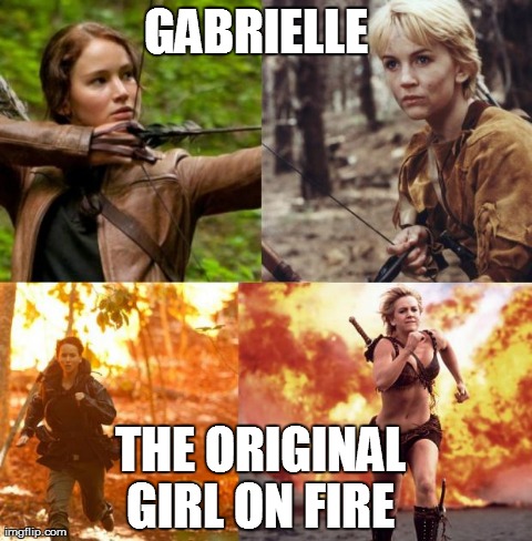 This Girl Is On Fire | GABRIELLE  THE ORIGINAL GIRL ON FIRE | image tagged in gabrielle,hunger games,katniss | made w/ Imgflip meme maker