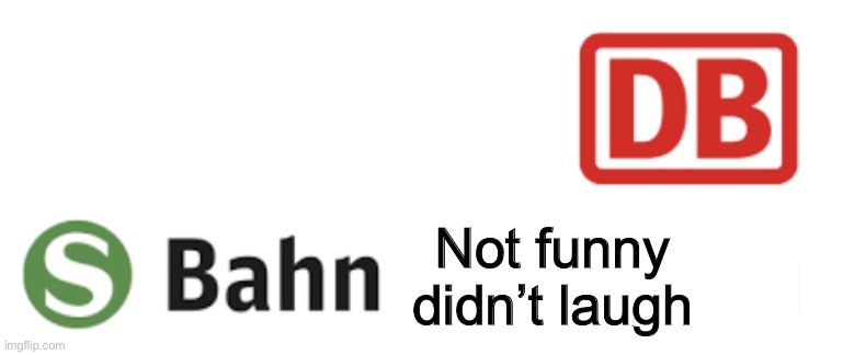S Bahn Blank |  Not funny didn’t laugh | image tagged in s bahn blank | made w/ Imgflip meme maker