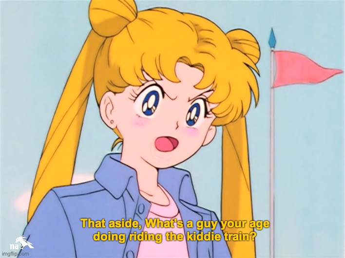 Sailor Moon kiddie train | image tagged in sailor moon kiddie train | made w/ Imgflip meme maker