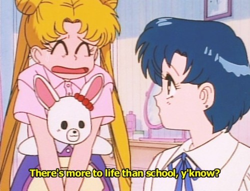 High Quality Sailor Moon There’s more to life than school y’know Blank Meme Template