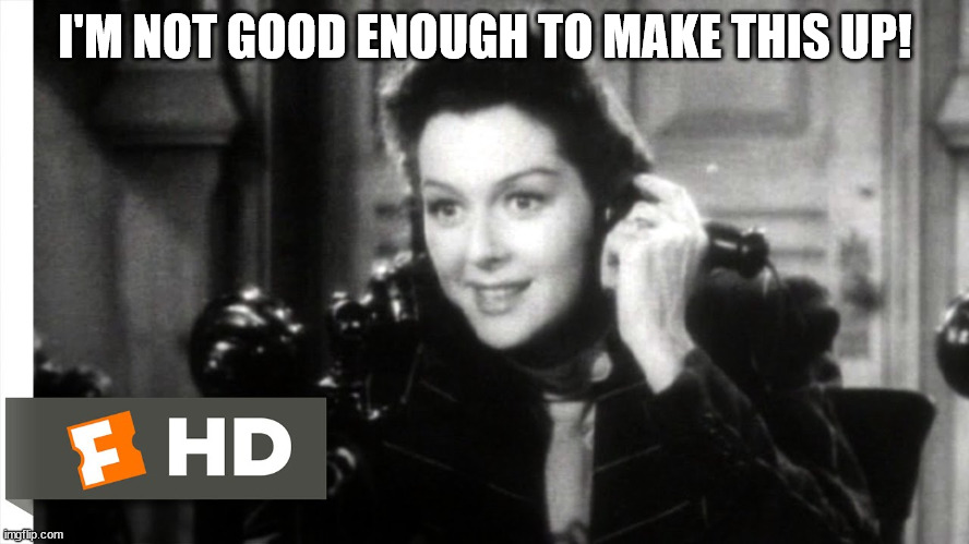 His Girl Friday | I'M NOT GOOD ENOUGH TO MAKE THIS UP! | image tagged in his girl friday | made w/ Imgflip meme maker