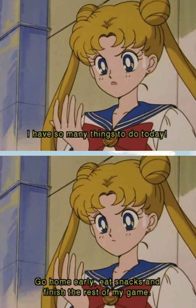 Sailor Moon I have so many things to do today Blank Meme Template