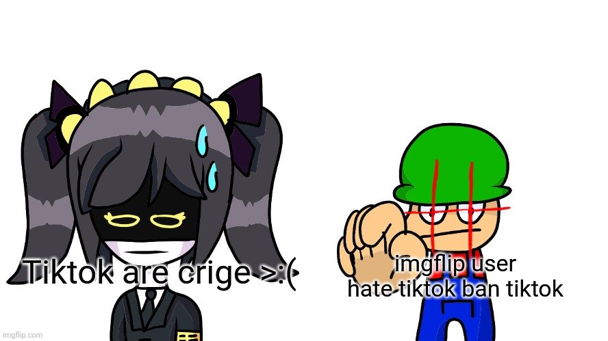 Imgflip and tiktok in a nusthel: | imgflip user hate tiktok ban tiktok; Tiktok are crige >:( | image tagged in j accidentally destroyed bambi's corn | made w/ Imgflip meme maker
