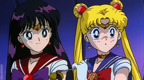 High Quality Sailor Moon And Sailor Mars Blank Meme Template