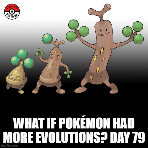 Check the tags Pokemon more evolutions for each new one. | WHAT IF POKÉMON HAD MORE EVOLUTIONS? DAY 79 | image tagged in memes,blank transparent square,pokemon more evolutions,pokemon,why are you reading this,bonsly | made w/ Imgflip meme maker