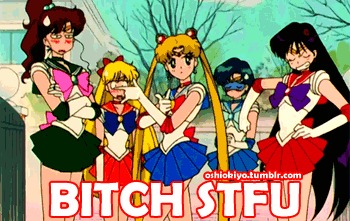 High Quality Sailor Moon bitch stfu Blank Meme Template