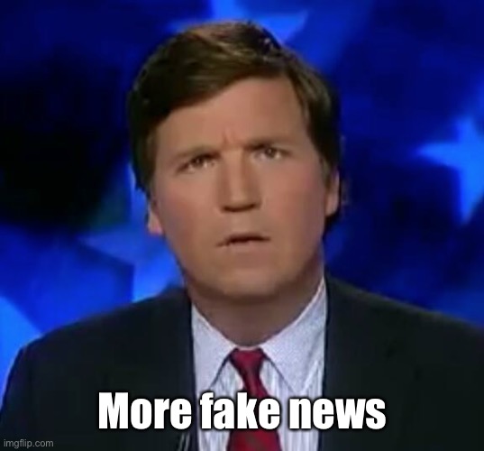 confused Tucker carlson | More fake news | image tagged in confused tucker carlson | made w/ Imgflip meme maker