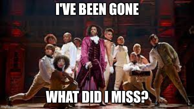 what did i miss? | I'VE BEEN GONE; WHAT DID I MISS? | image tagged in thomas jefferson,hamilton | made w/ Imgflip meme maker