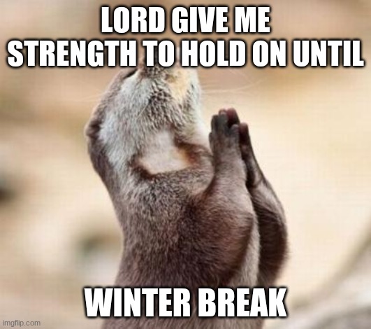 Lord please give me strength | LORD GIVE ME STRENGTH TO HOLD ON UNTIL; WINTER BREAK | image tagged in lord please give me strength | made w/ Imgflip meme maker