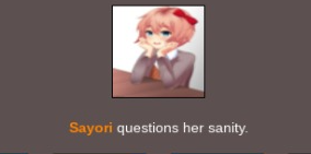 Sayori questions her sanity (but cooler) Blank Meme Template