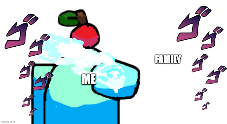 your in serious trouble.... family | FAMILY; ME | image tagged in auqa about to beat up you | made w/ Imgflip meme maker