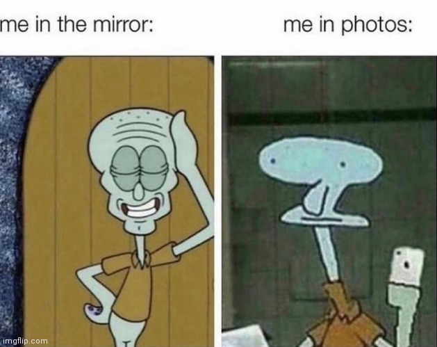 image tagged in memes,squidward,photos,mirror | made w/ Imgflip meme maker