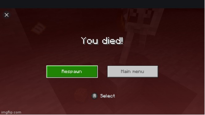 you died minecraft | image tagged in you died minecraft | made w/ Imgflip meme maker