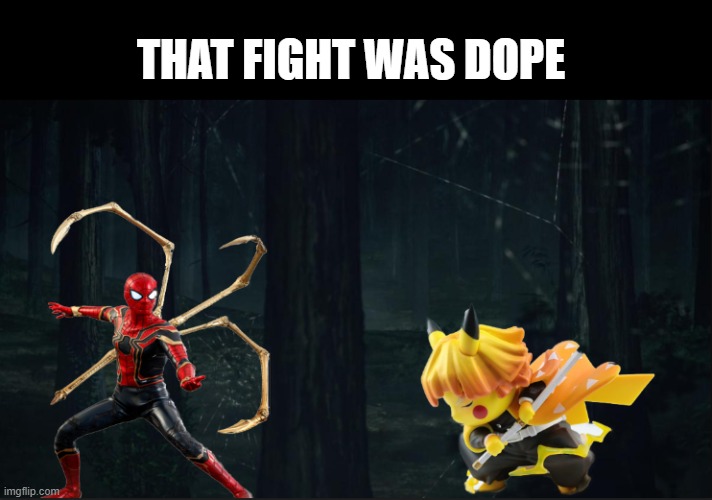 Zenitsu vs Spider demons (son) | THAT FIGHT WAS DOPE | image tagged in anime,demon slayer,funny memes | made w/ Imgflip meme maker