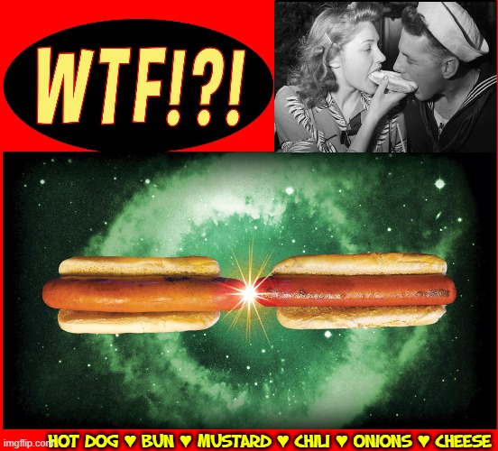 Hot Diggity Dog Ziggity Boom what you do to me. (I love hot dogs) | HOT DOG ♥ BUN ♥ MUSTARD ♥ CHILI ♥ ONIONS ♥ CHEESE | image tagged in vince vance,wieners,hot dogs,memes,too many hot dogs,wf | made w/ Imgflip meme maker