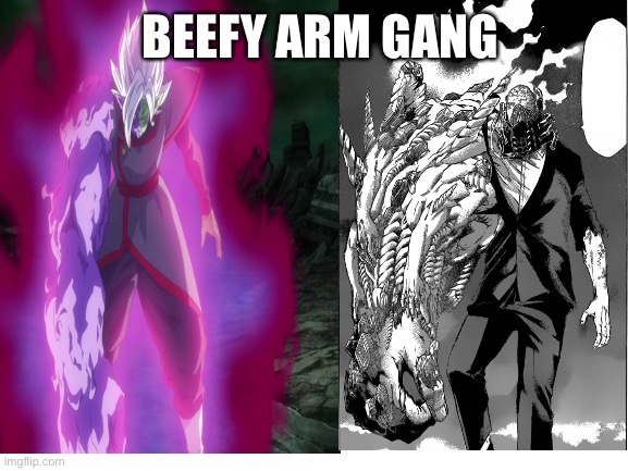 BEEFY ARM GANG | image tagged in dragon ball z,my hero academia,zamasu,all for one,arm | made w/ Imgflip meme maker