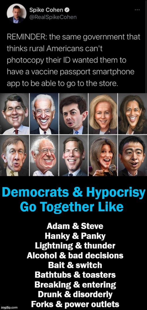 Hypocrisy, the practice of claiming to have moral standards or beliefs to which one's own behavior does not conform... | image tagged in politics,democrats,liberal hypocrisy,political humor | made w/ Imgflip meme maker