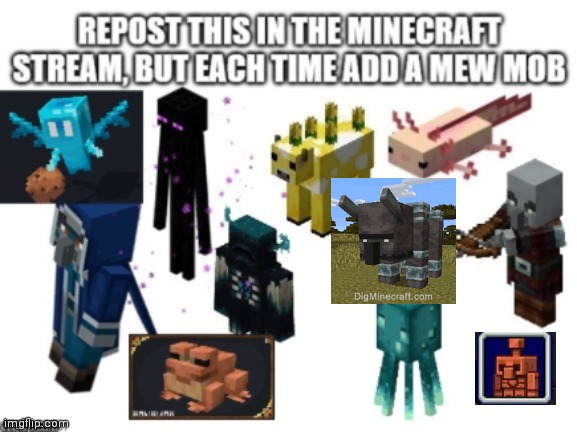 I added a ravqger | image tagged in minecraft,minecraft mobs,new mobs,mob vote,minecraft memes,memes | made w/ Imgflip meme maker