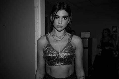 Dua Lipa black & white Blank Meme Template