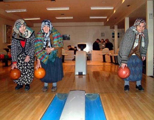 old people bowling Blank Meme Template