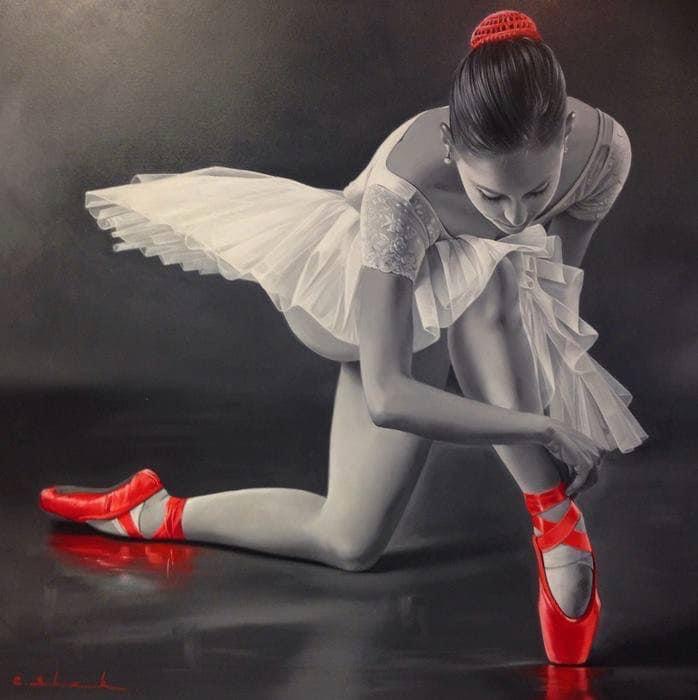 Ballerina red shoes Blank Meme Template