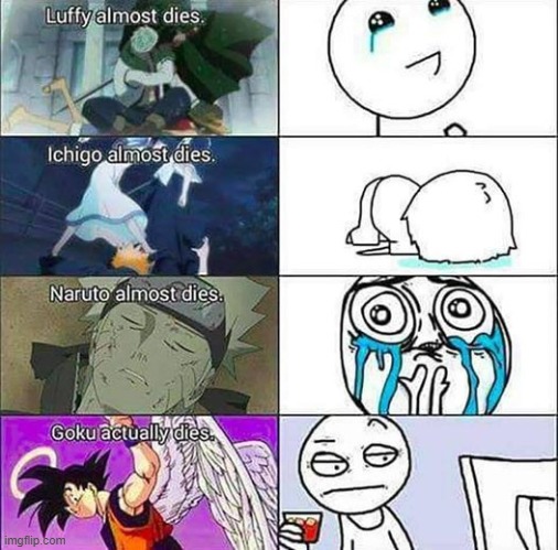 None of Dragon Ball's death scenes are emotional, and that's a dang shame | made w/ Imgflip meme maker