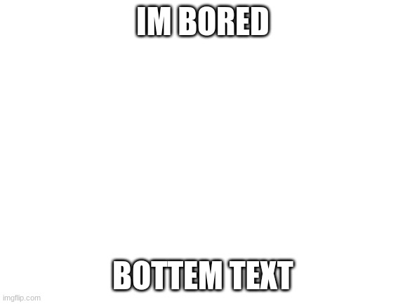 Blank White Template | IM BORED; BOTTEM TEXT | image tagged in blank white template | made w/ Imgflip meme maker