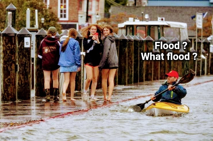 Business as usual |  Flood ?       
What flood ? | image tagged in water,x x everywhere,city,public transport | made w/ Imgflip meme maker