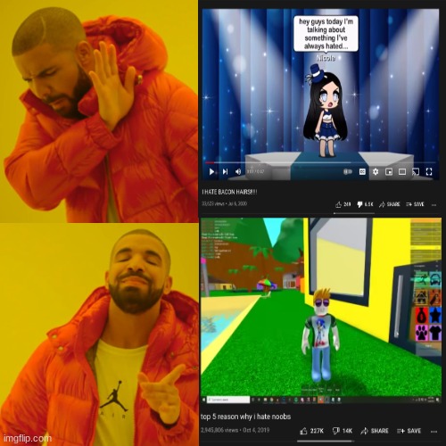 luisgamercool23 is the best youtuber | image tagged in memes,drake hotline bling,funni,roblox | made w/ Imgflip meme maker