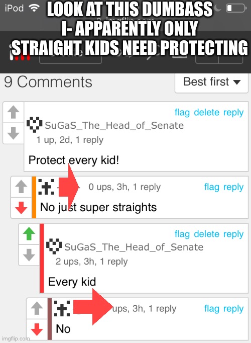 I censored the username ‘cuz ya girl don’t support doxximg | LOOK AT THIS DUMBASS I- APPARENTLY ONLY STRAIGHT KIDS NEED PROTECTING | made w/ Imgflip meme maker