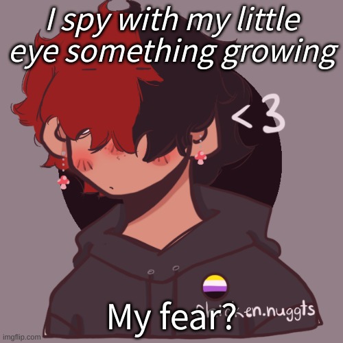 im bored and procrastinating | I spy with my little eye something growing; My fear? | image tagged in i dont have a picrew problem you have a picrew problem | made w/ Imgflip meme maker