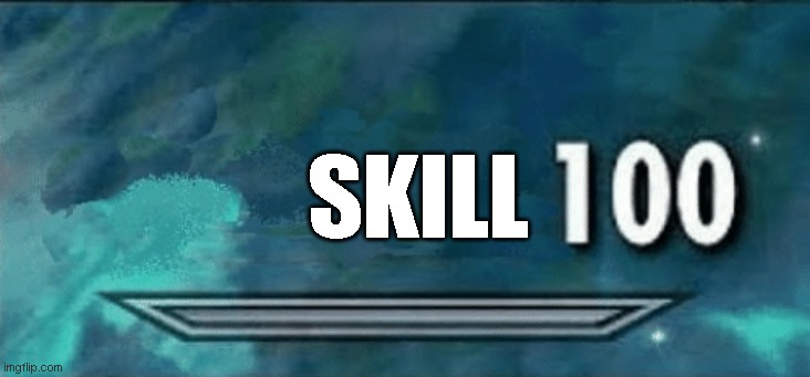 Skyrim skill meme | SKILL | image tagged in skyrim skill meme | made w/ Imgflip meme maker