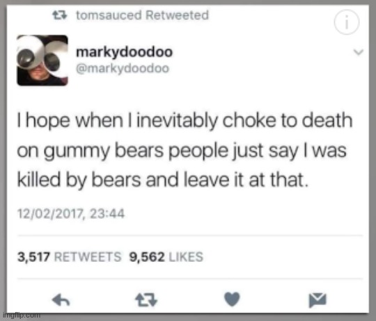 now i'm scared of eating gummy bears | image tagged in bear,gummy bears,dead | made w/ Imgflip meme maker